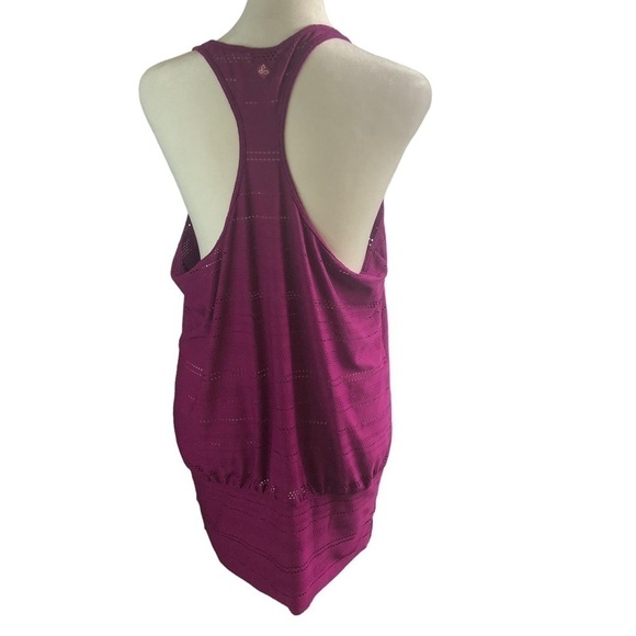 Prana Breathe Outer Layer Racerback Tank Top Women XL Magenta Perforated Air - Picture 5 of 8